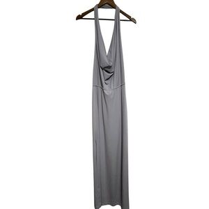 Bae Liles Grey Formal Long Maxi Halter Dress